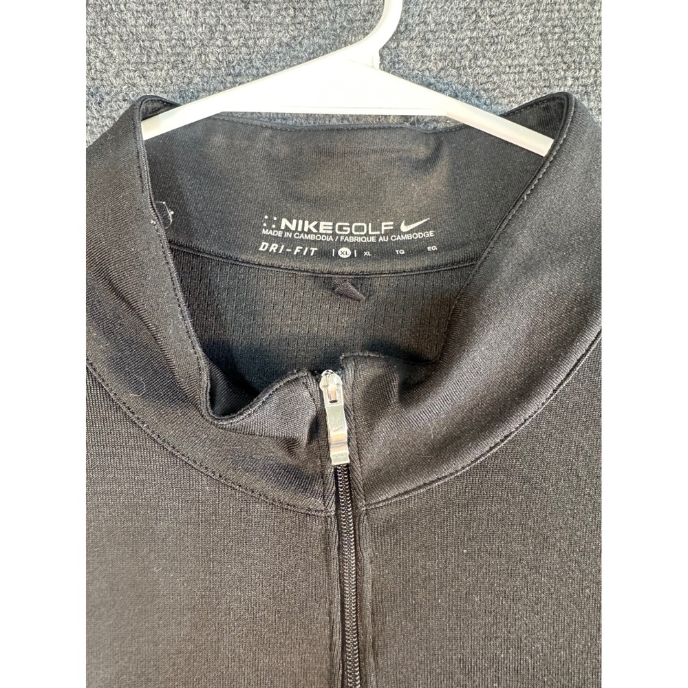 Nike Golf Mens Dri-FIT 1/4 Zip Pullover Black Mesh Back XL Performance Top - Picture 3 of 9